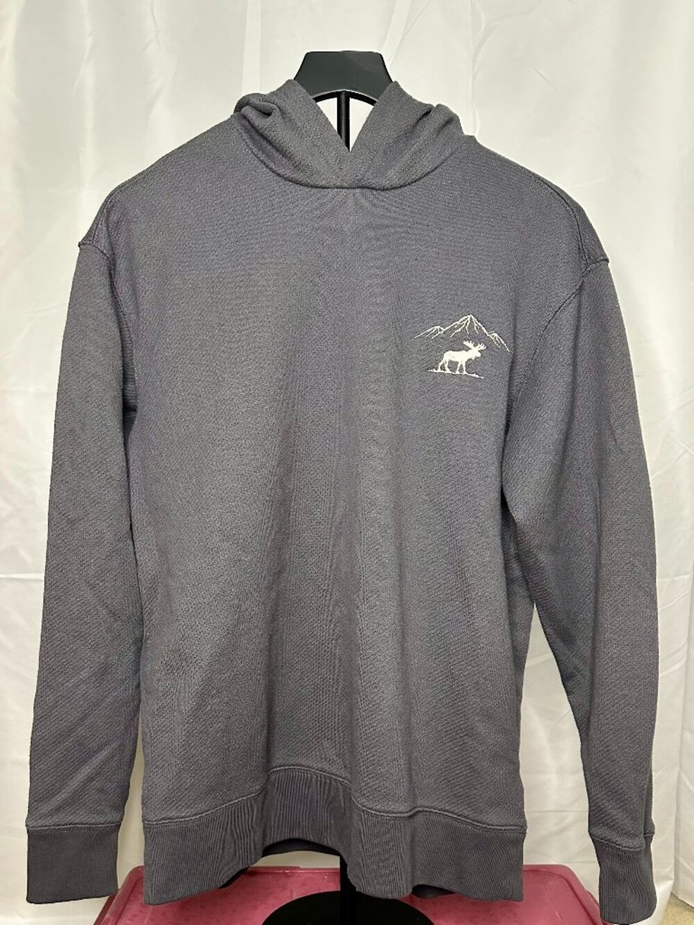 Custom Embroidered Moose Mountain Hoodie Gray Gap Size Small